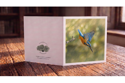 Diving For Lunch wildlife greeting card